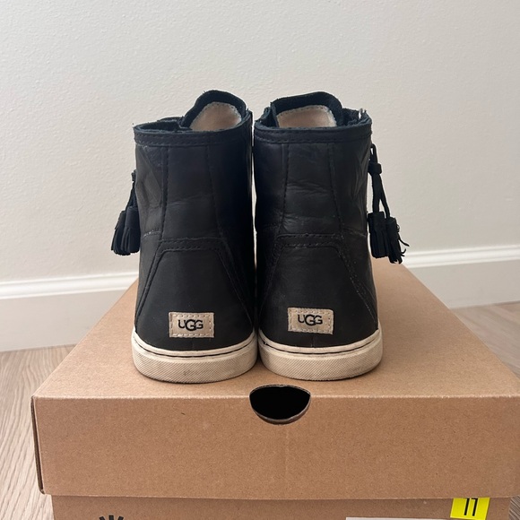 UGG Black Leather High-Tops with Tassel - Picture 3 of 5